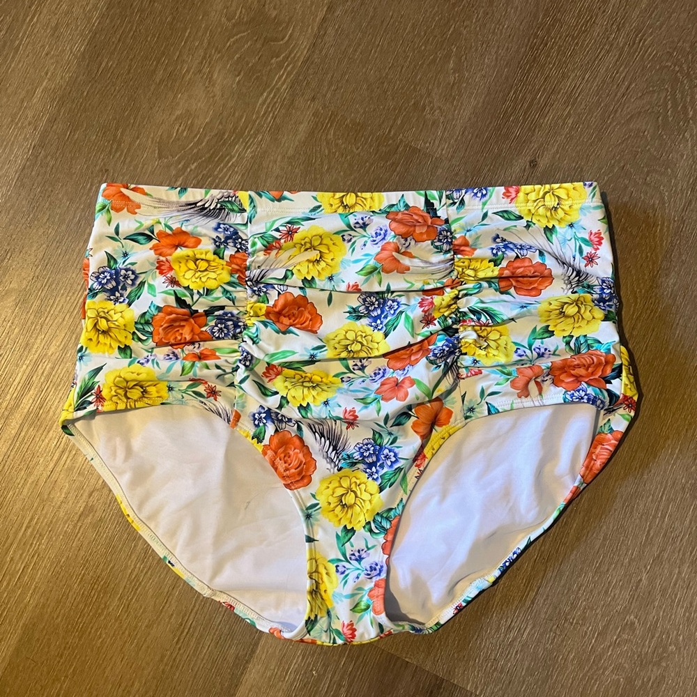Torrid Floral Bikini Bottoms with Yellow and Red Accents